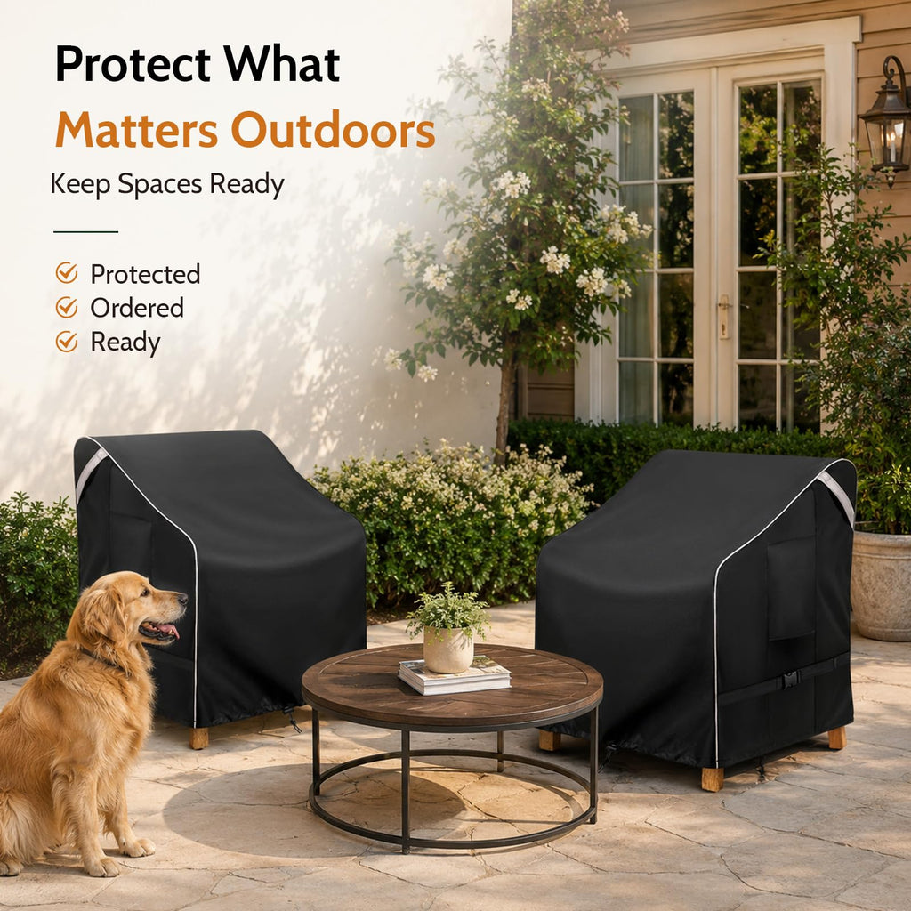 Outdoor Patio Chair Cover Waterproof, Fits 26"W x 28"D x 33"H, 2Pack