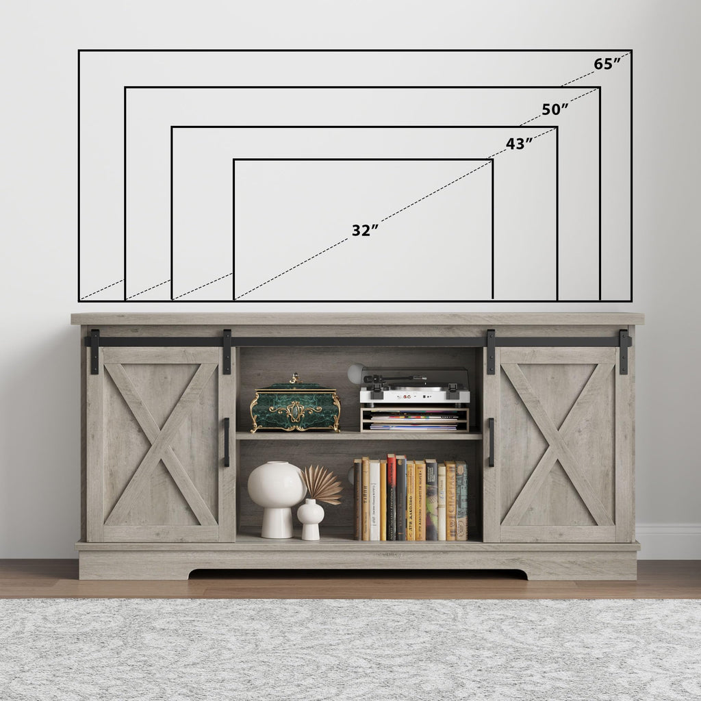 Farmhouse TV Stand and Entertainment Center for TV Up to 65 Inches