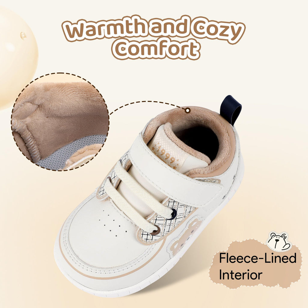 Baby Boys Girls Winter Warm Shoes Infant First Walker Shoes Barefoot Sneakers Non Slip Lightweight Comfortable Shoes