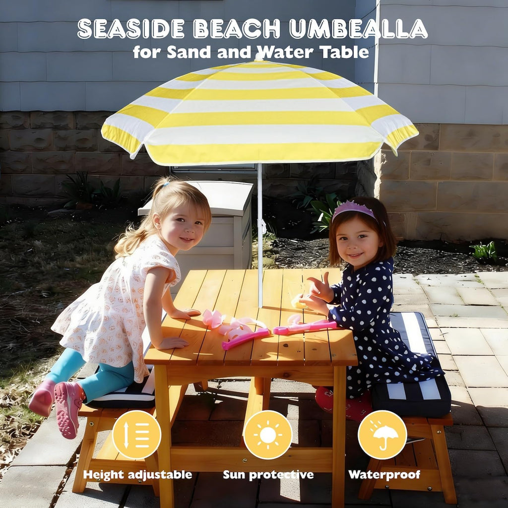 5ft Kids Beach Umbrella for Picnic, Water Table, Sand Box Sun Shade
