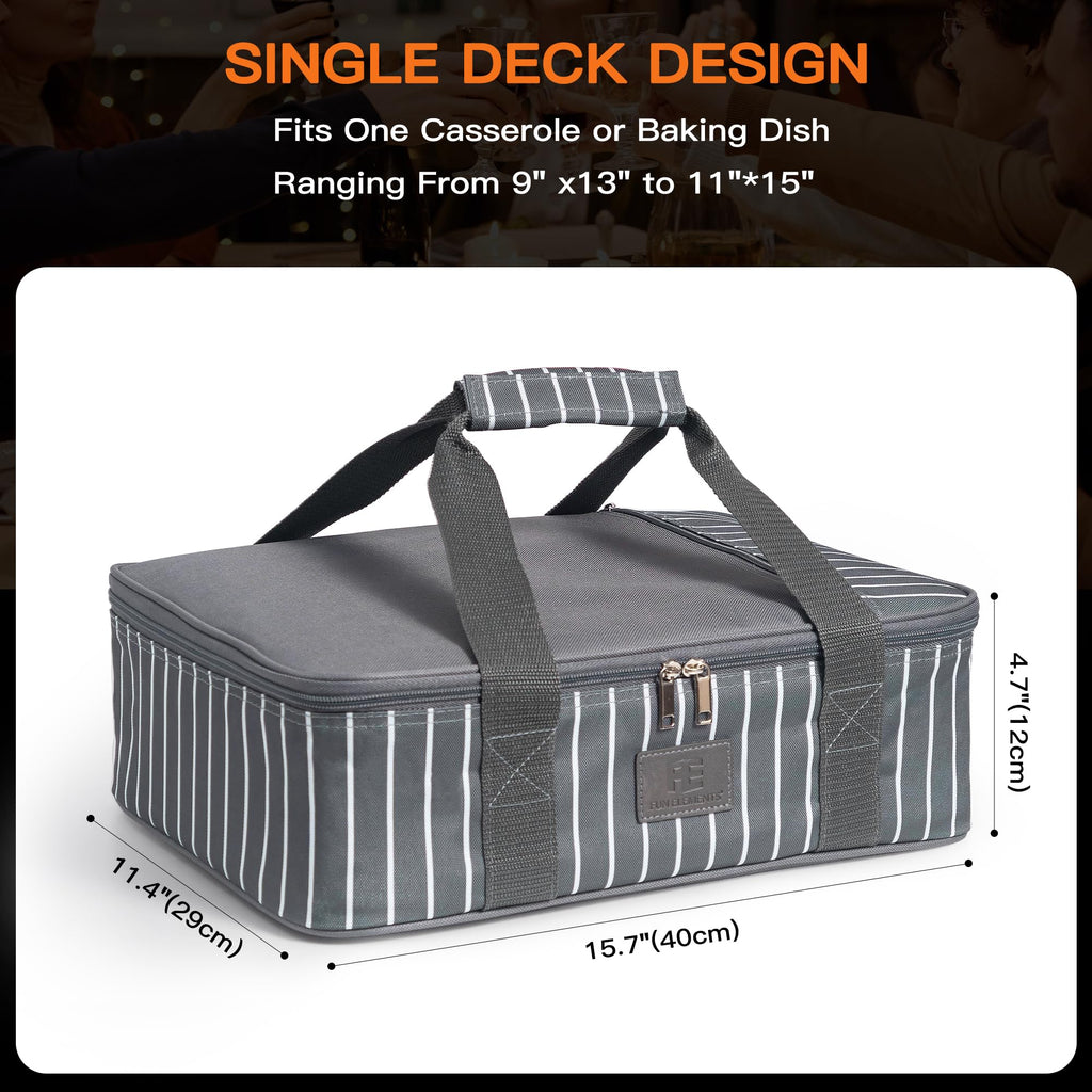 Casserole Carrier for Hot or Cold Food, Insulated Casserole Dish Carrier, Thermal Lasagna Lugger Tote for Potluck