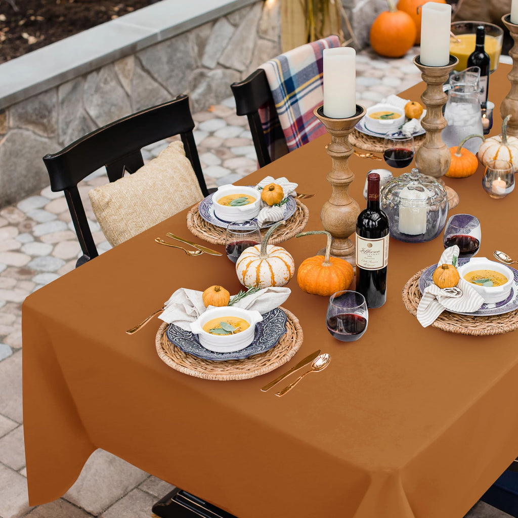Fall Tablecloth Rectangular 60 x 120 Inch, Bronze