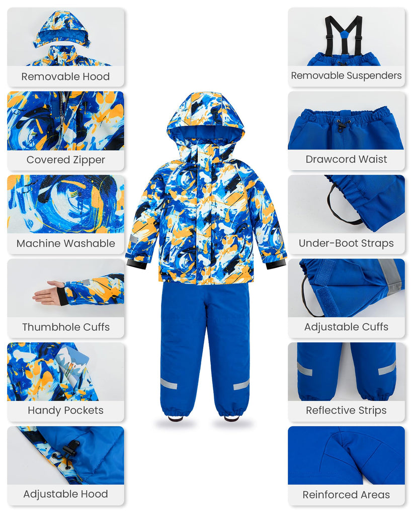 Toddler Snow Suit Kids, Ski Pants Jacket Suit, Boys Girls Snowsuit