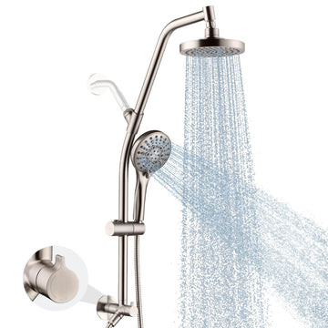 Rain Shower Head with Handheld Combo, Dual Shower System with Slide Bar, Rain Shower System, Adjustable Height, Brass