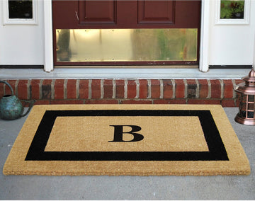 Luxury Coco Coir Doormat - Monogrammed Single Letter Outdoor Front Door Mat - Personalized Housewarming Gift for New