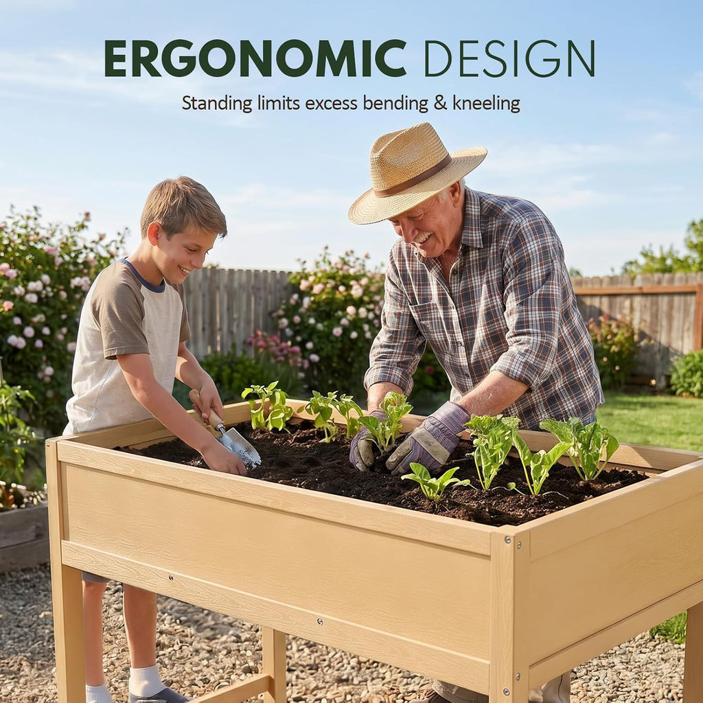 Raised Garden Bed with Legs, 40" HIPS Sturdy Elevated Planter Box | Raised Garden Bed s & Decks, Easy Assembly, 200