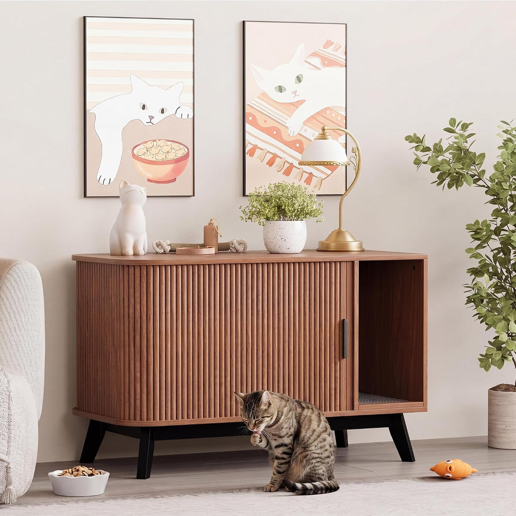 Cat Litter Box Furniture, 39" Hidden Litter Box Furniture