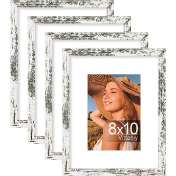 8x10 Picture Frames Set of 4, for Wall and Tabletop Display