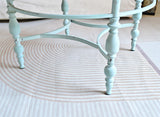 Rustic Farmhouse Round Coffee Table, French Country Vintage Center Table,φ31.5'' x18.9''H Rustic Solid Wood with
