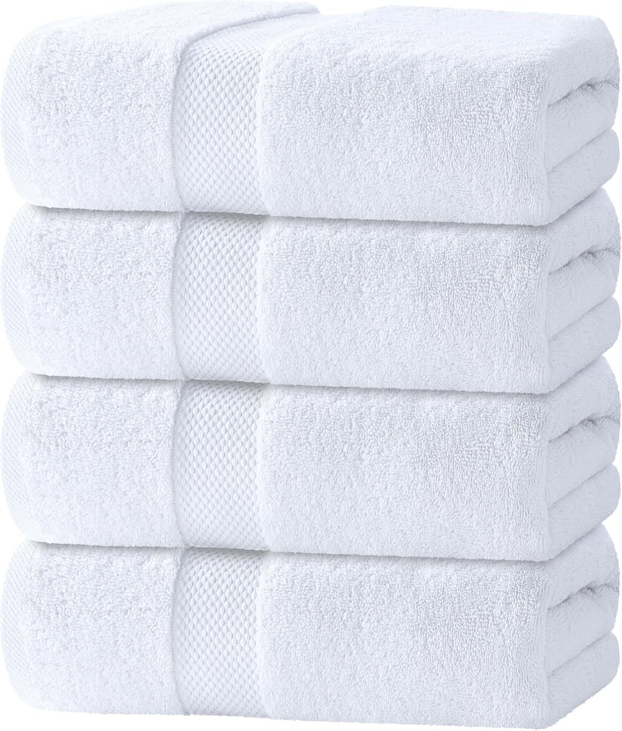 Luxury Bath Towels Set of 4 Large - 700 GSM Turkish Cotton Ultra Soft Bath Towels 27x54 | Highly Absorbent and Quick