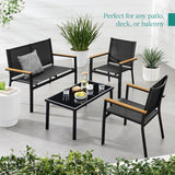 Best Choice Products 4-Piece Outdoor Textilene Patio Conversation Set, Backyard Furniture w/Loveseat, Coffee Table