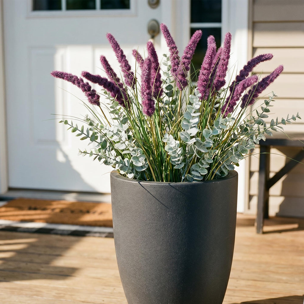 20 PCS Artificial Purple Grass Stems, 17.7in Faux Grass Plant for Vase