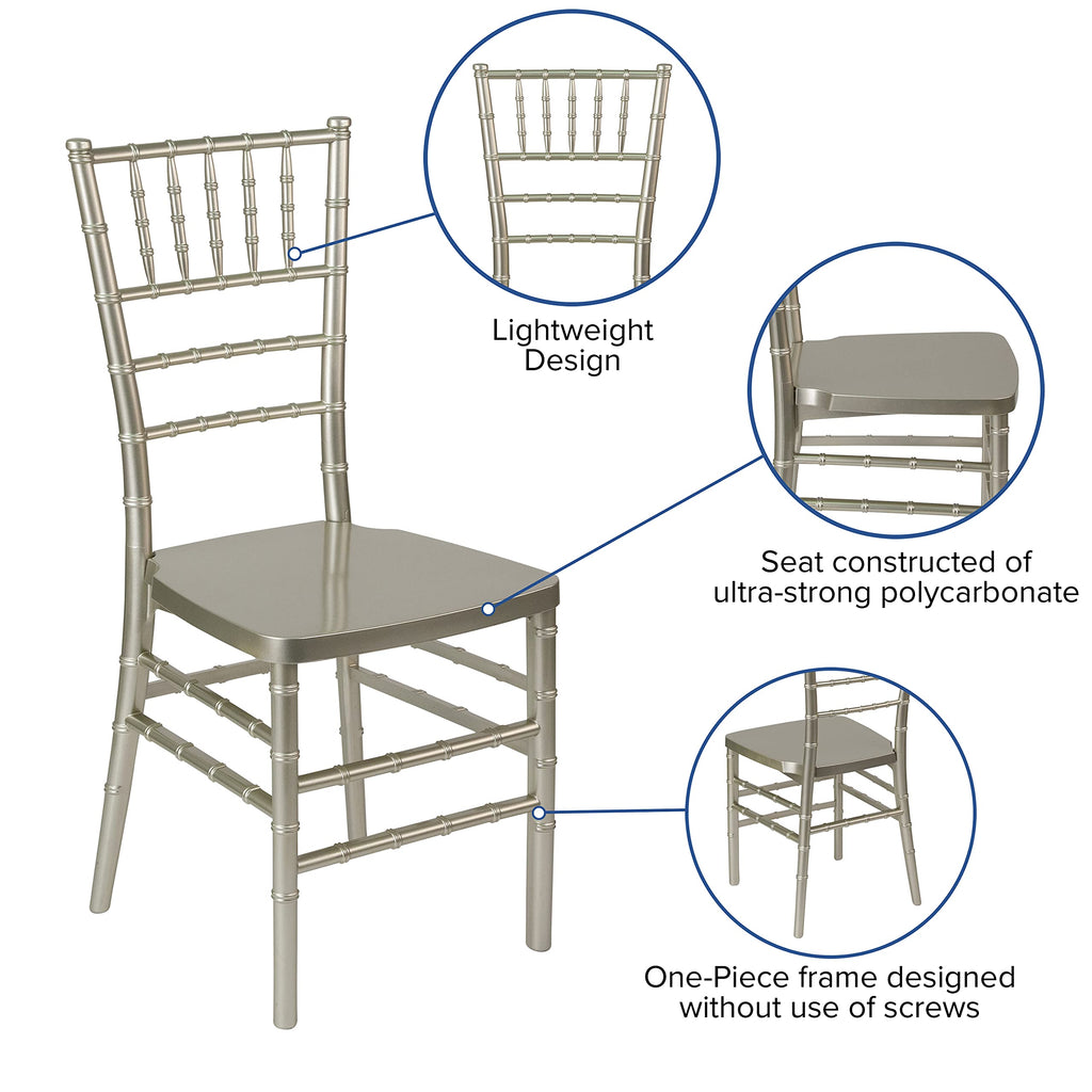 Champagne Resin Stacking Ballroom Chair