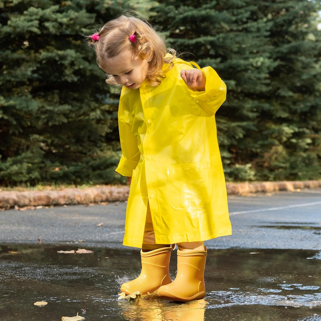 Toddler Rain Boots Baby Easy-on Rain Shoes for Boy&Girl