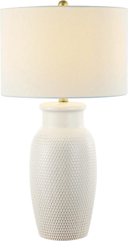 SAFAVIEH Lighting Collection Norsi Modern Contemporary Ivory Ceramic 27-inch Bedroom Living Room Hom