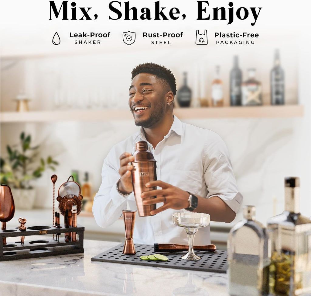 Mixology Bartender Kit Bar Set | 16-Piece Cocktail Shaker Set | Martini Barware Mixing Tools Bartending | Incl. 35 - Set of 16