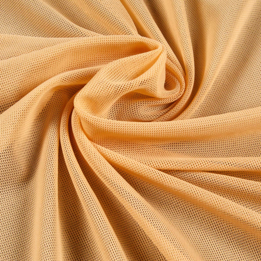Power Stretch Mesh Fabric Mist Gold, Fabric by the Yard