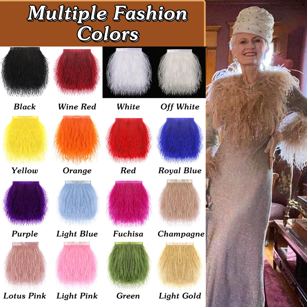 Fuchsia Ostrich Feather Trim, 4 Inch 2 Yards