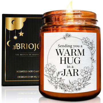 Sending You Warm Hug in a Jar Candle - Friendship Gifts for Women Men Best Friend - Relaxing Gift for Her Him