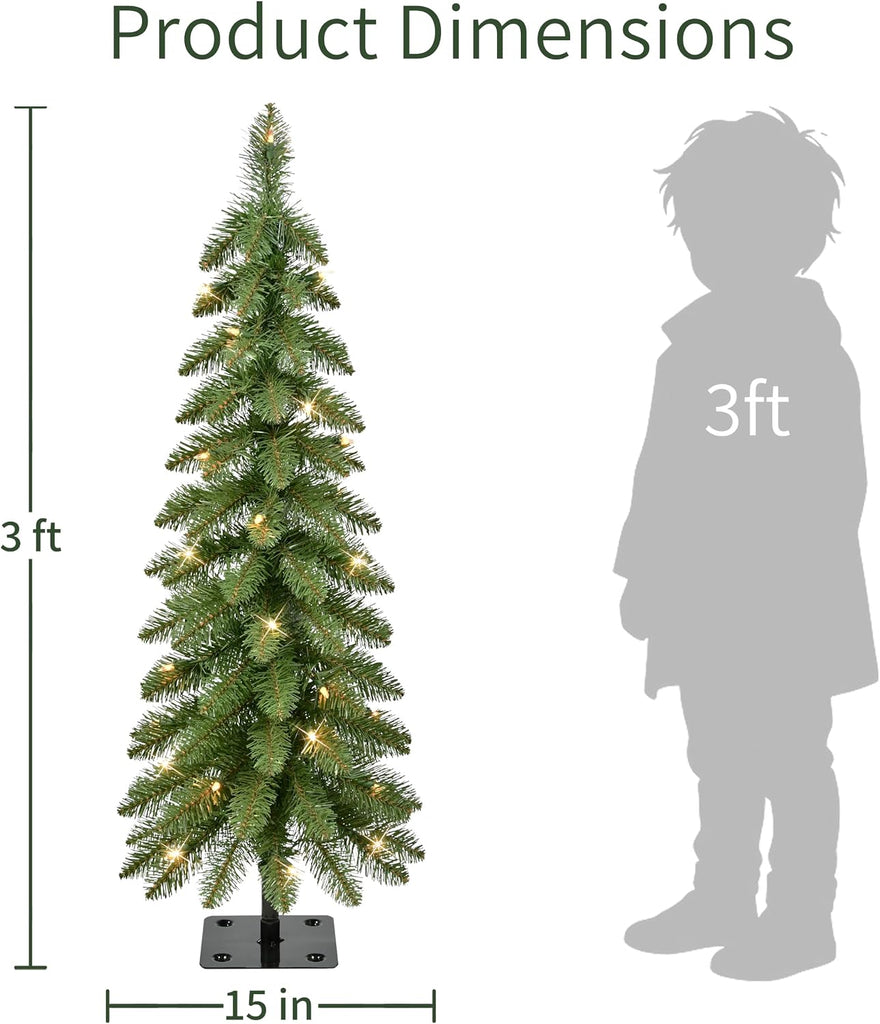 International 3ft Pre-Lit Alpine Pencil Christmas Tree