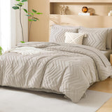 Litanika King Comforter Set with Sheets Beige