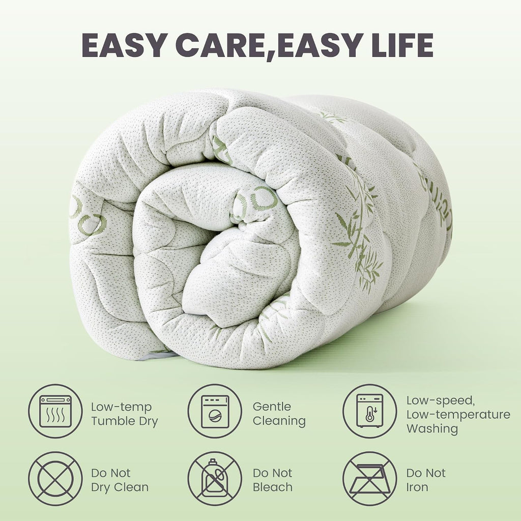Queen Mattress Topper 1000GSM Viscose Made from Bamboo - Pillow Top Cooling Bed Topper for Back Pain Relief