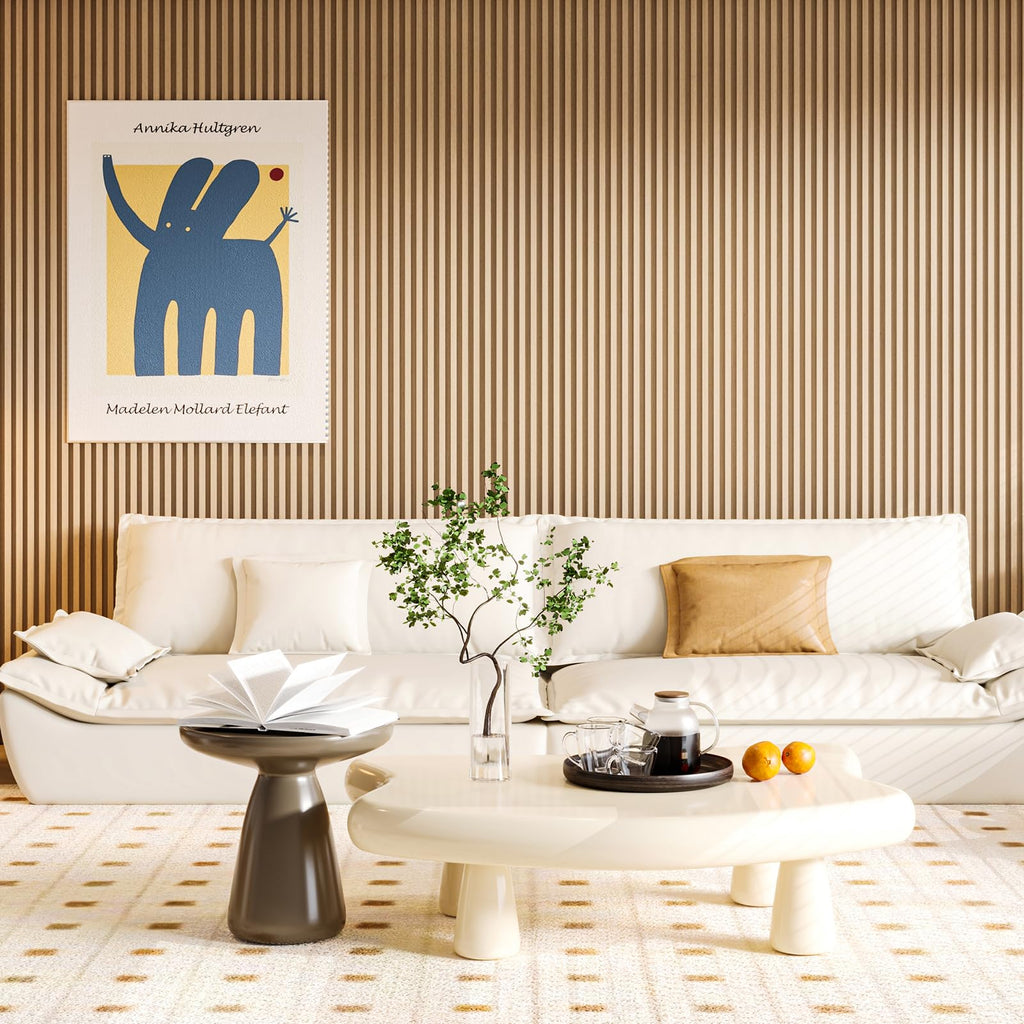 4 Pc 96"x5.7" Wood Slat Wall Panel for Interior, Ceiling and Decoration, 15.2 SqFt