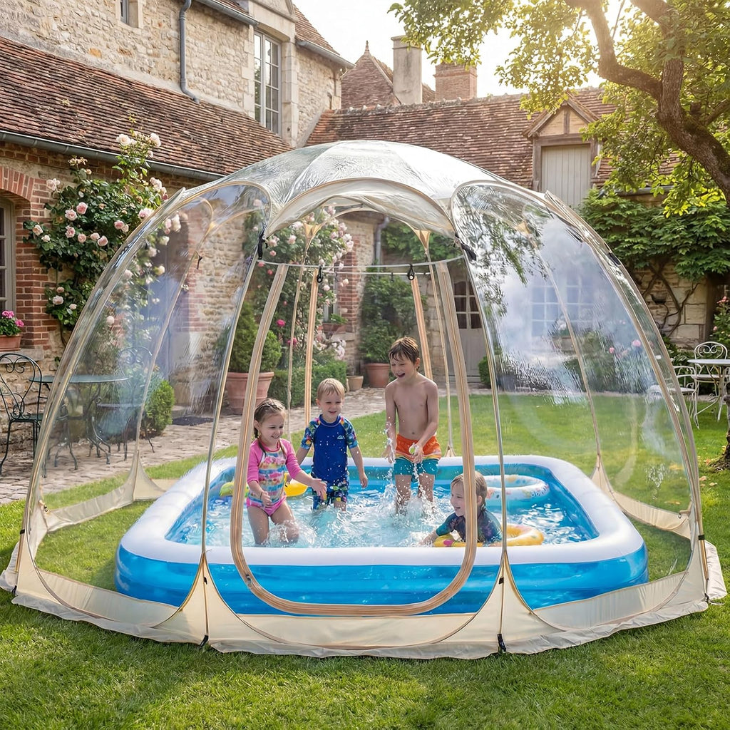 Pop Up Bubble Tent,15 x 15 ft Outdoor Greenhouse Clear Camping Shelters,8-12 Persons Igloo Tent,PVC 540°Degree Fully