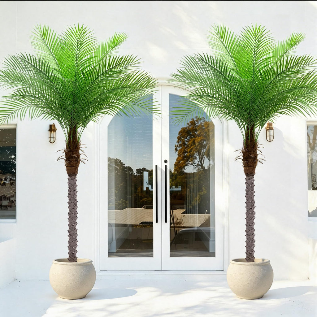 7ft Artificial Phoenix Palm Tree, Faux Coconut Silk Tropical Fake Palm Plant for Indoor Outdoor Home Office Patio