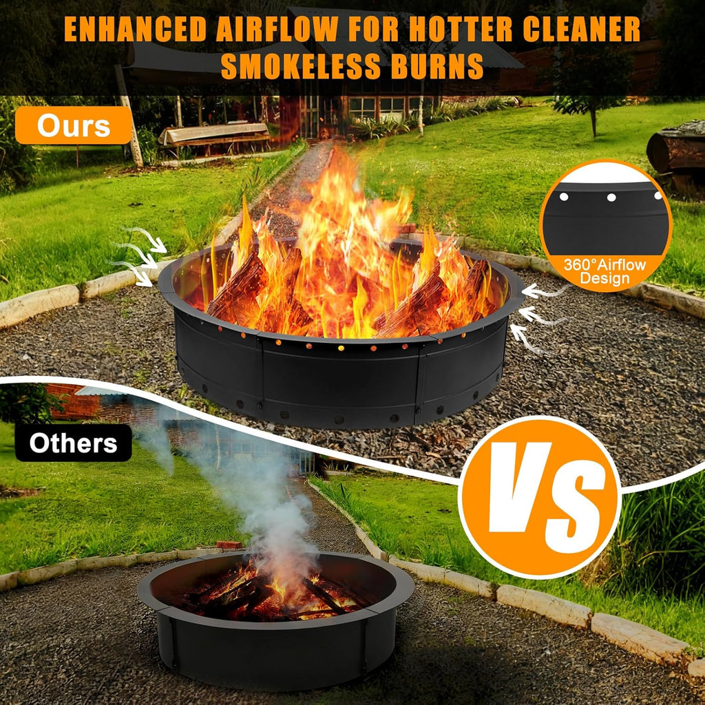 36 Inch Fire Pit Ring, Large Outdoor Campfire Pit