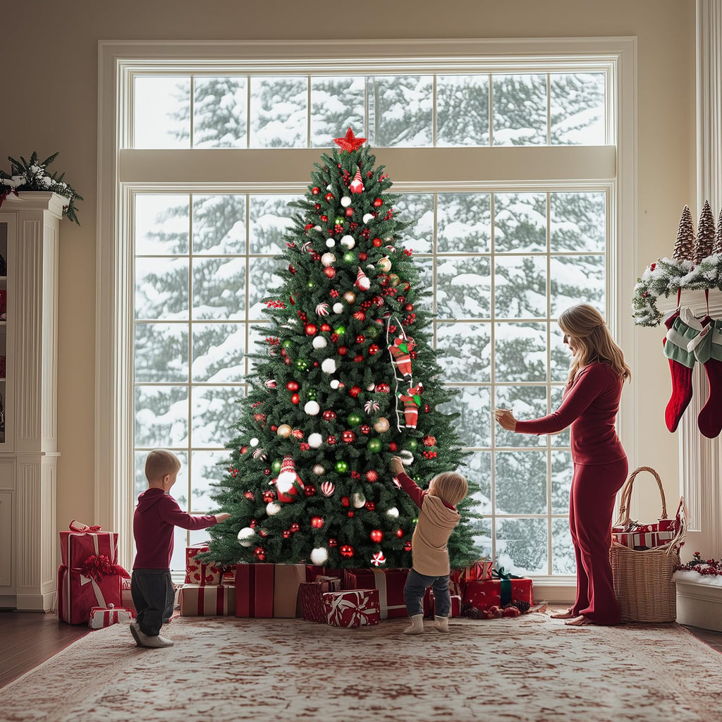 Christmas Tree 10ft, Premium Hinged Blue Spruce Artificial Christmas Tree with Realistic 4868 Tips, Unlit