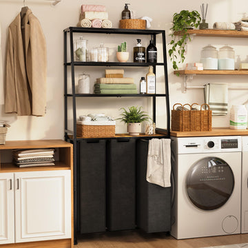 Hamper 3 Section, 4 Tier Laundry Basket Organizer