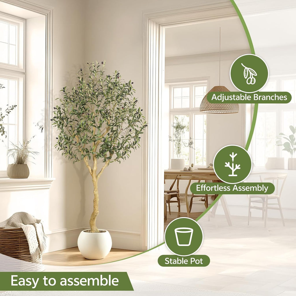 6ft Faux Olive Tree with UV Resistant Outdoor Decor