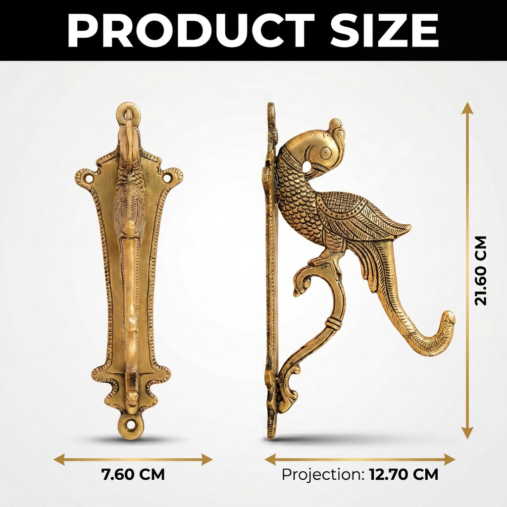 Brass Gold Decorative Peacock Wall Bracket Plant Hanger Hooks
