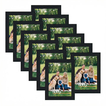 4x6 Picture Frame Black 4 x 6 Photo Frames Bulk for Wall or Tabletop, Set of 12