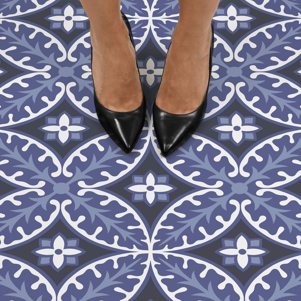 Capri Peel and Stick Floor Tiles, Multicolor Geometric Removable Vinyl Flooring, Self Adhesive Floor Tiles Bathroom