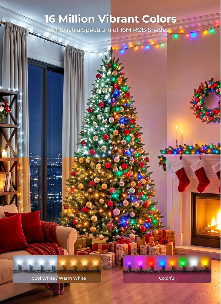 LED Smart Christmas Tree Lights, 200LED 66FT Color Changing