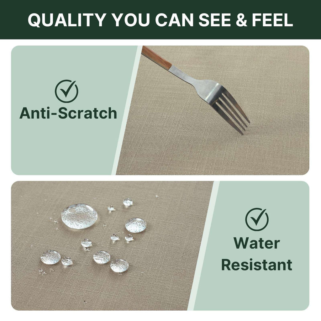 Linen Textured Table Cloths 60 x 120 Inch Premium Solid Tablecloth Spill-Proof Waterproof Table Cover for Dining