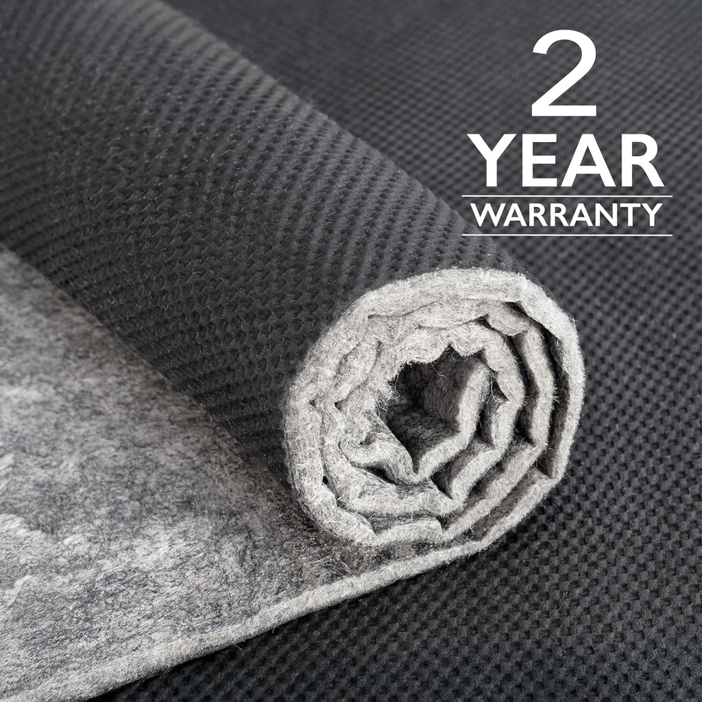 Dual Surface - 8'x10' - 1/4" Thick - Felt + Rubber - Non-Slip Backing Rug Pad - Safe for All Floors - Set of 80