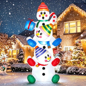 5.9 FT Christmas Inflatable Stacking Snowman Outdoor Decorations