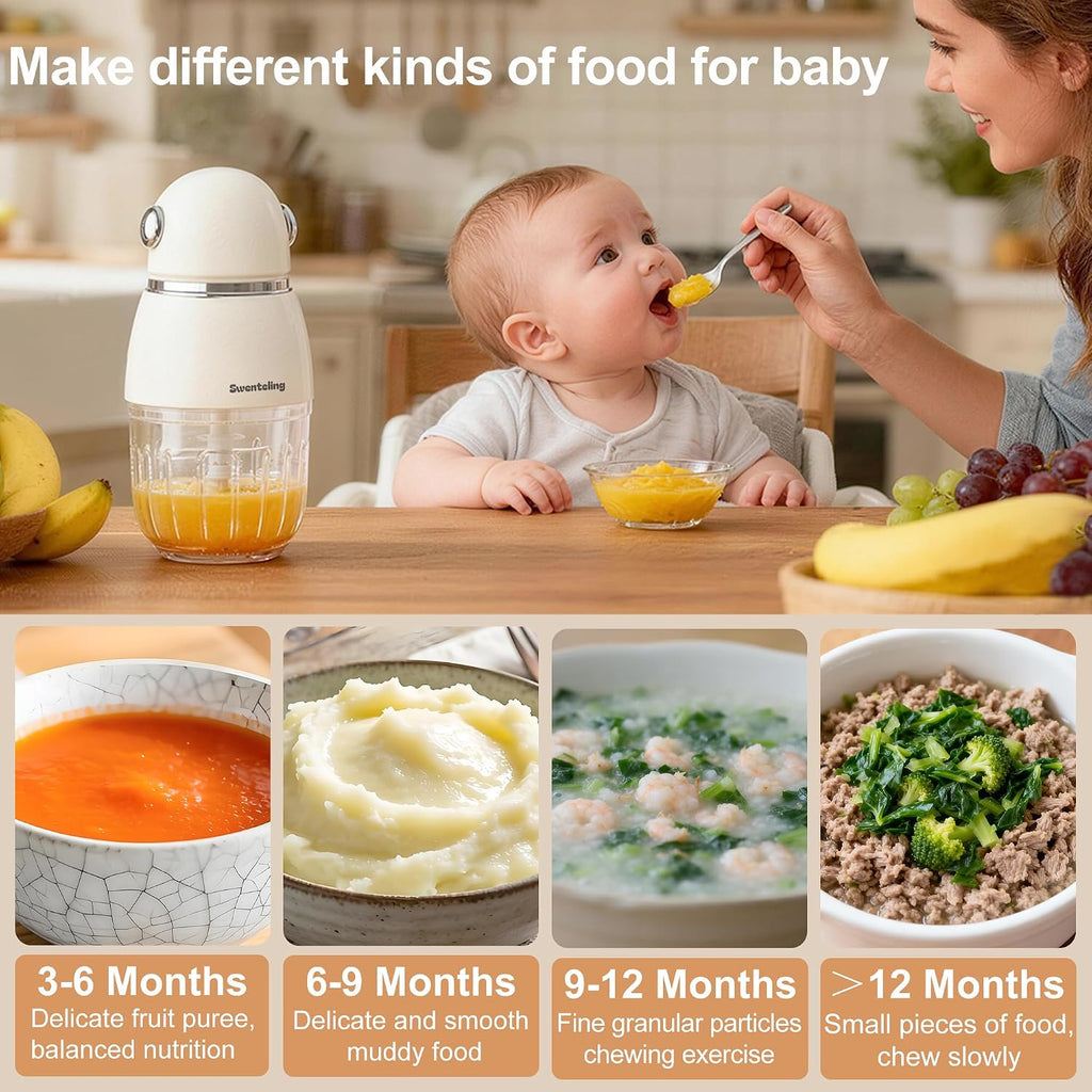 Food Maker, Mini Baby Blender, Small Food Processor, BPA-Free