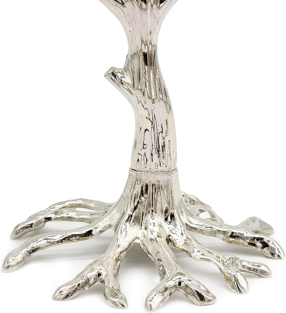 Tree of Life Nickel Finish Full Size 10 Inches for Hanukkah Fits Standard Chanukah Candles - Collectible Artistic