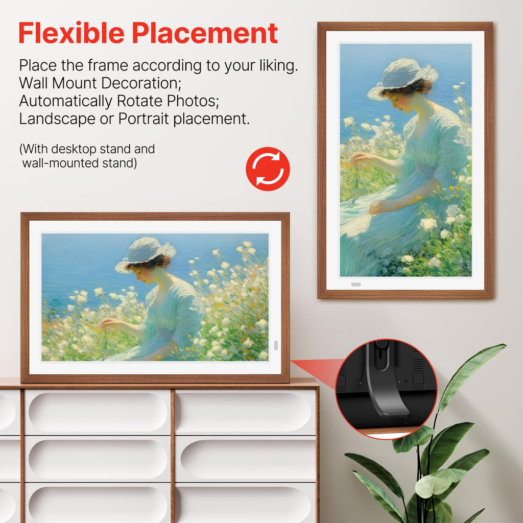 21.5" Large Digital Picture Frame, 64GB Uhale WiFi Frame with Matte Screen
