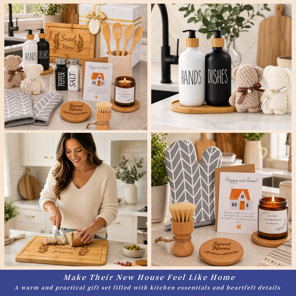 Warming gifts new home basket, New Home Gift Basket (21-Piece) - Thoughtful Housewarming Gift for Families & Couples
