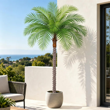 6ft Tall Artificial Phoenix Palm Tree with 18 Leaves, Large Fake Tropical Silk Tree Outside, Fake Tree Perfect