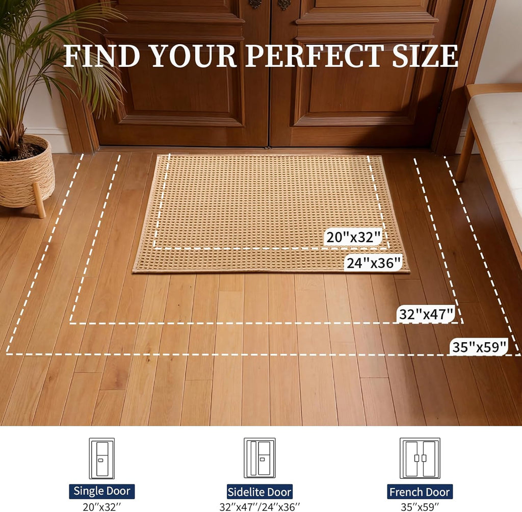 Indoor Door Mat 24" x 36", Non-Slip Washable Entryway Mat, Dirt Trapper Absorbent Entrance Mat, Low Profile Floor Mat