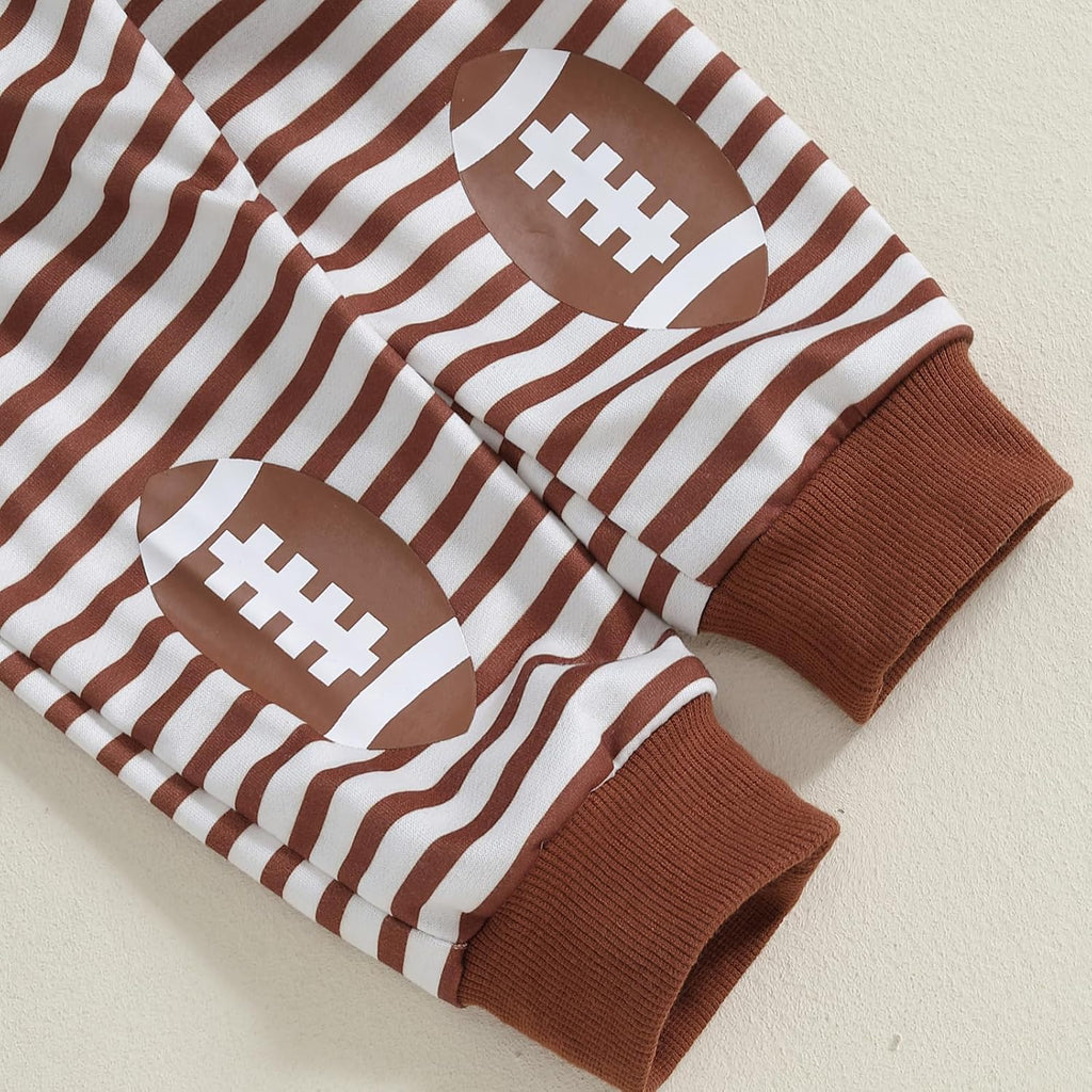Baby Boy Fall Clothes Set Long Sleeve Football Print Sweatshirt Pants Toddler Infant Outfits 6 12 18