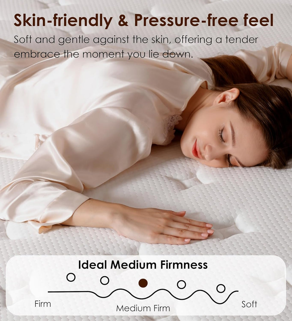 Full Size Mattress 12 Inch, Cooling Hybrid Mattress in a Box | Gel Memory Foam Pocket Springs, Medium Firm