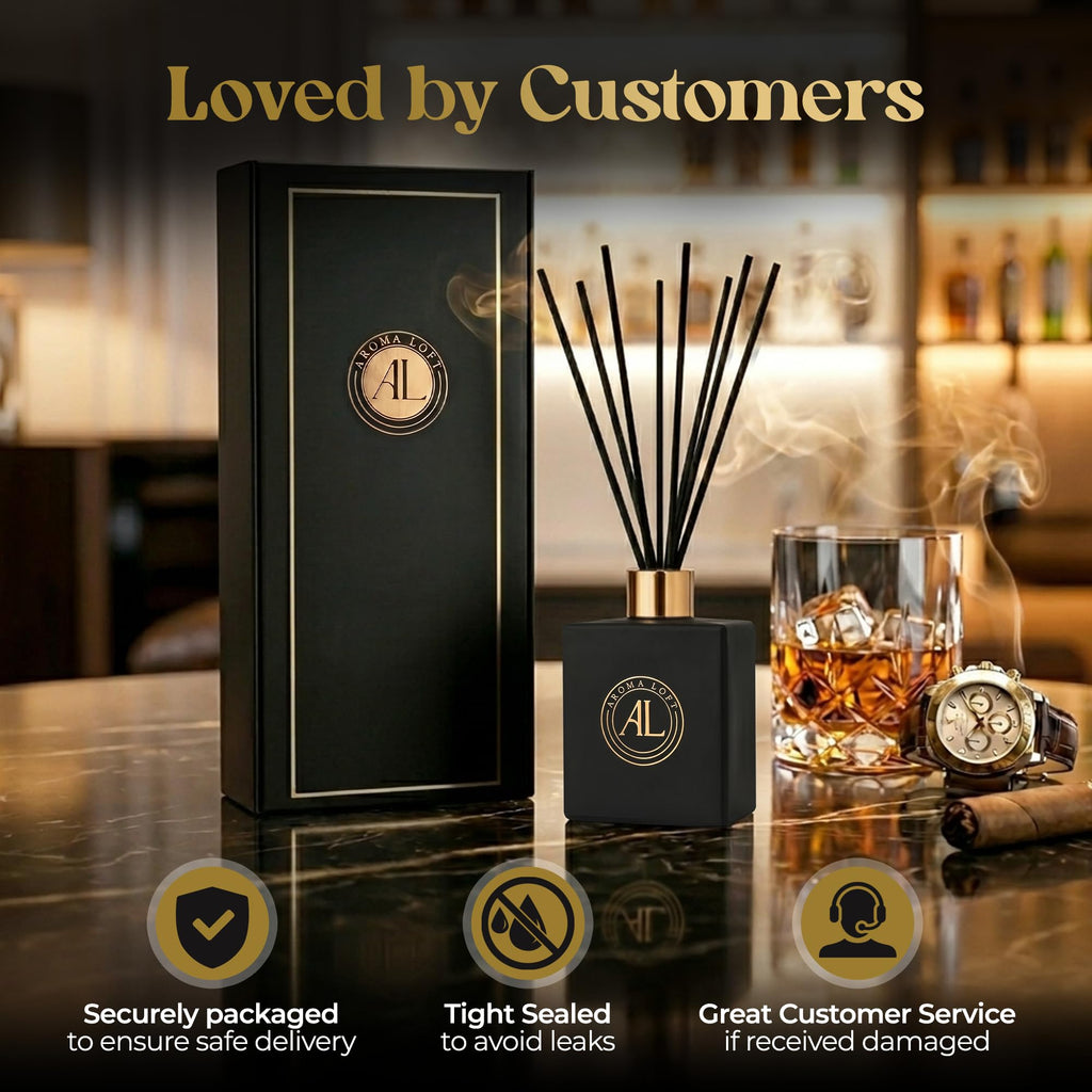 Black Reed Diffusers | Premium Fragrance Diffuser | Reed Diffuser Sticks in Oil Set with Sunlit Citrus Scent | Smell