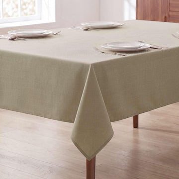 Linen Textured Table Cloths 60 x 84 Inch Premium Solid Tablecloth Spill-Proof Waterproof Table Cover for Dining